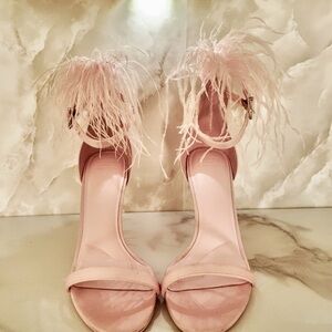 Pink Feather Heels
